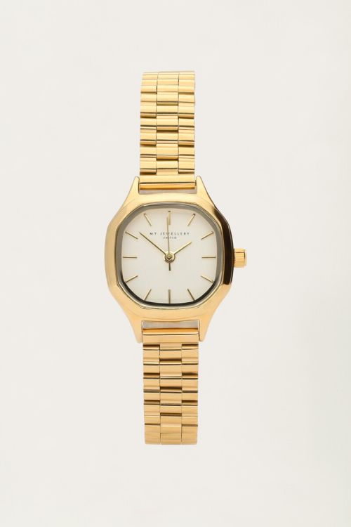 Vintage zeshoekig horloge met schakelband