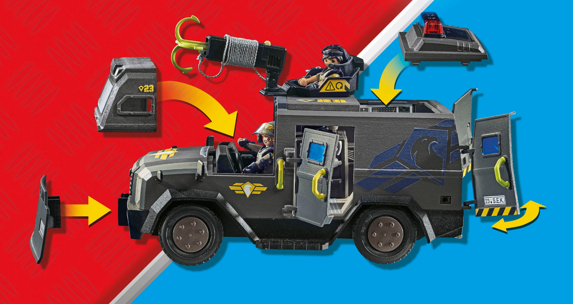 Playmobil® Konstruktions-Spielset »SWAT-Geländefahrzeug (71144),  My Action Heroes« Made in Europe; mit Licht und Sound
