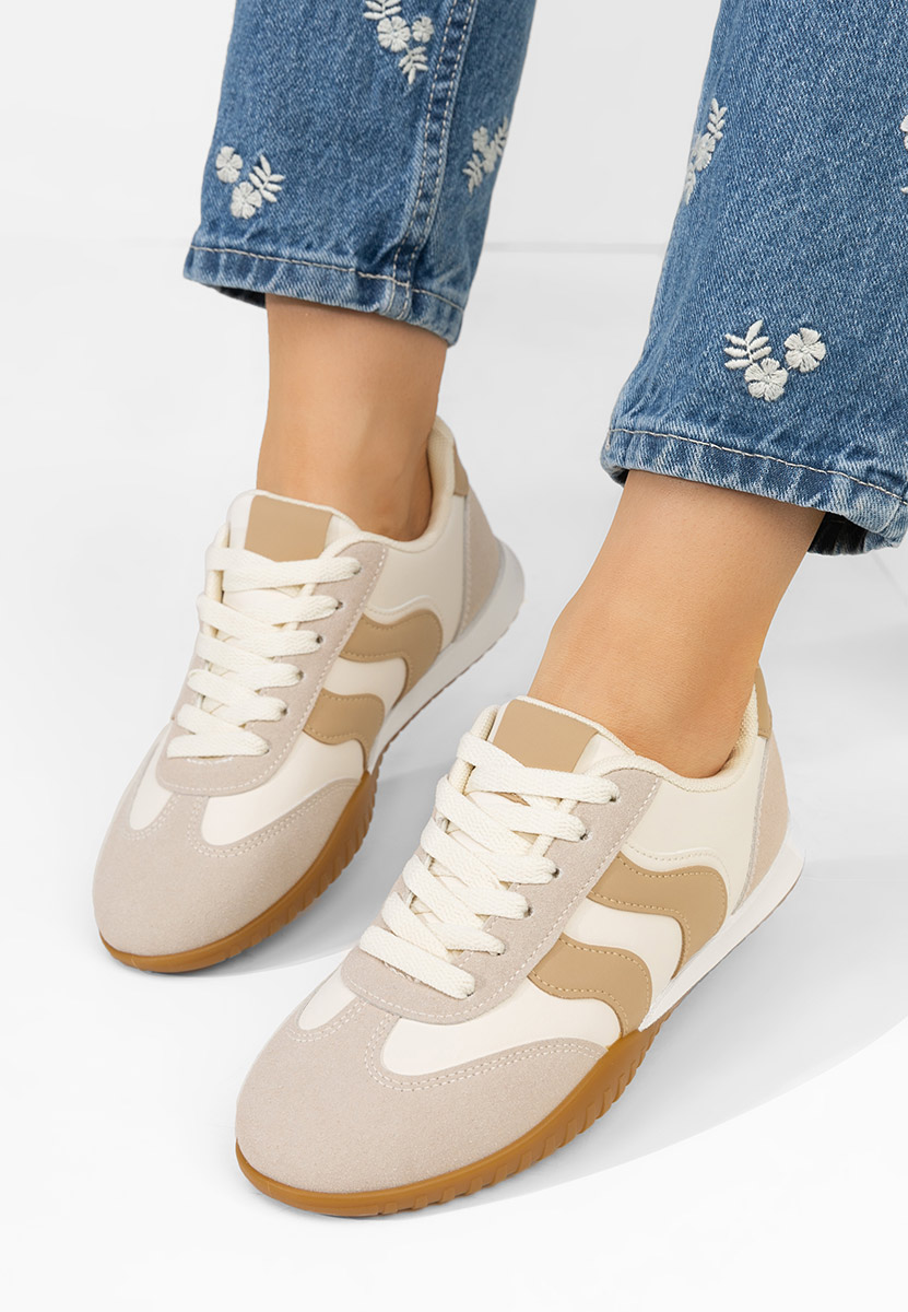 Baskets pour femme beige Donya