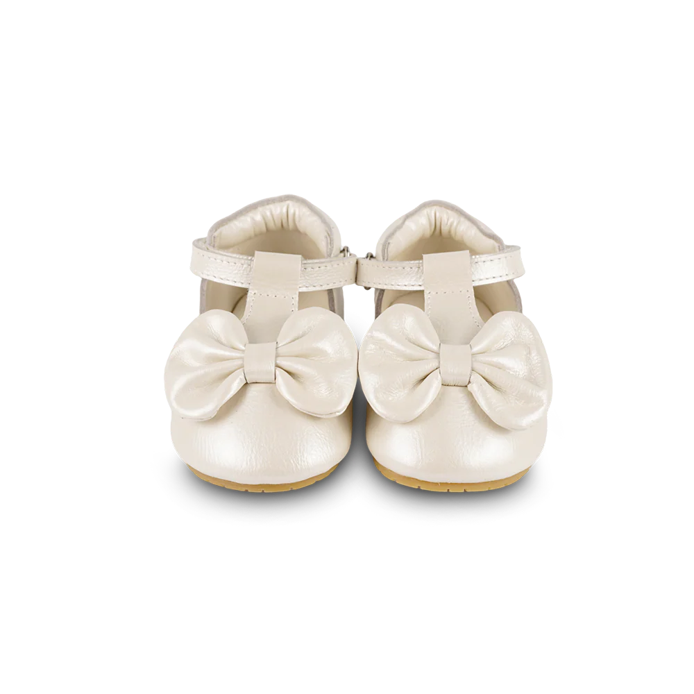 Meau Shoes | Off White Metallic Leather