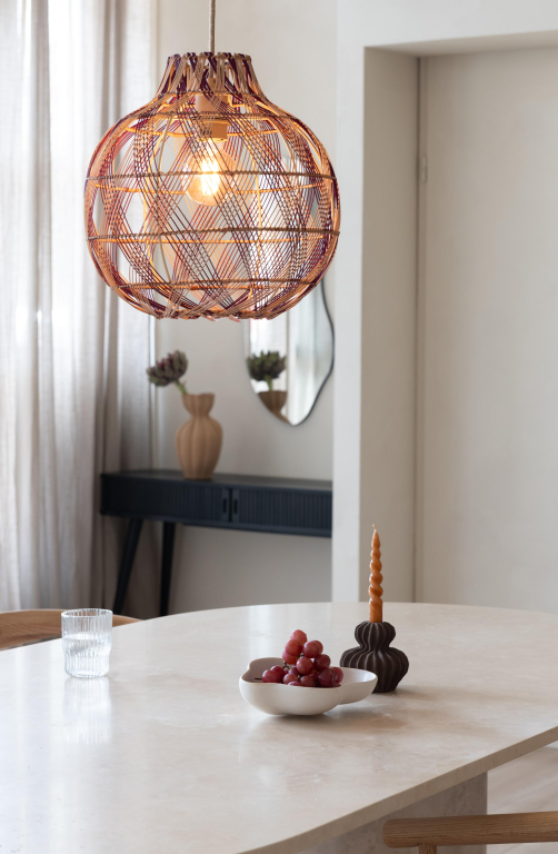 Good&Mojo Mendoza hanglamp Ø35 naturel/burgundy