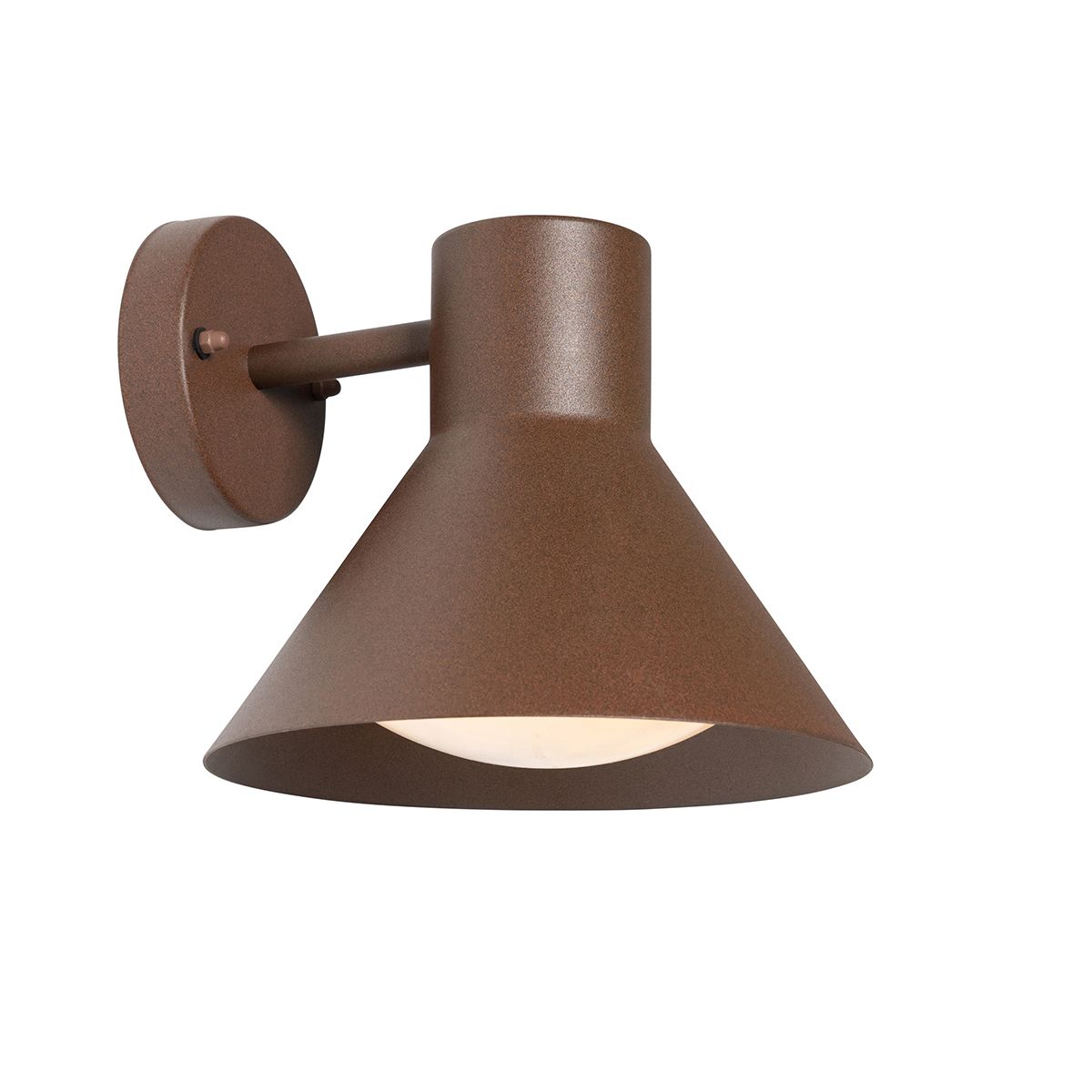 Industriële buitenwandlamp roestbruin kegel IP44 - Natas