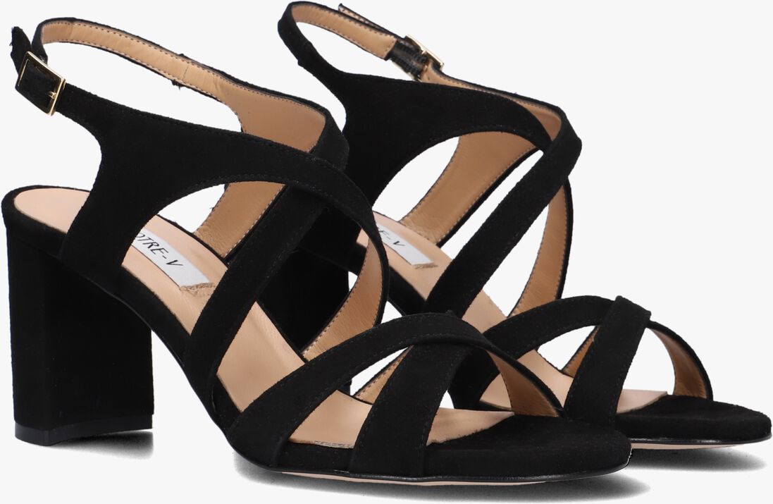zwarte notre-v sandalen met hak 22552
