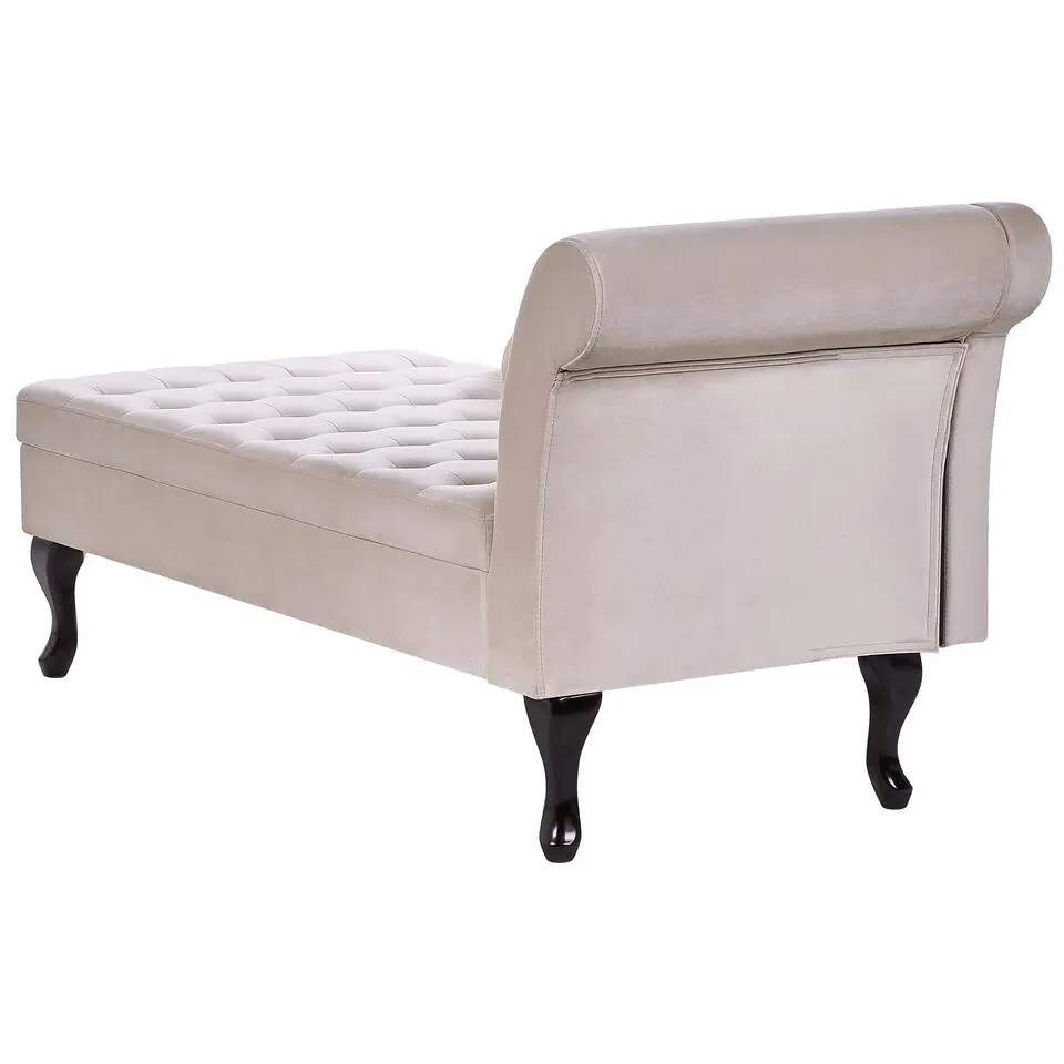 PESSAC - Chaise longue - Beige - Rechterzijde - Fluweel