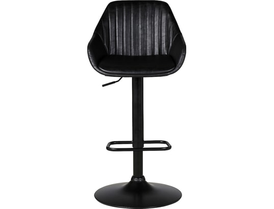 CONCEPT1 - Tabouret de bar Moss noir PU (plan) avec piston