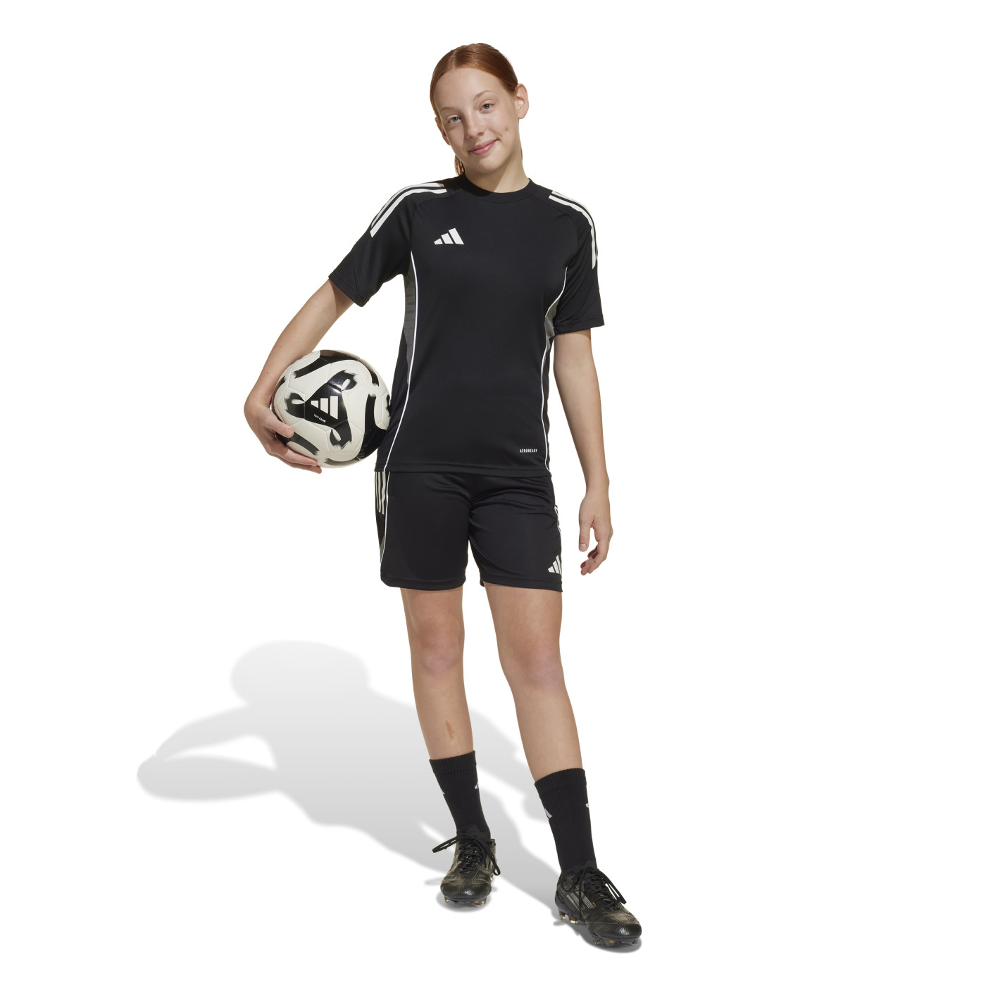 Adidas Tiro 25 Competition Trainingsshirt Kids Zwart Grijs Wit