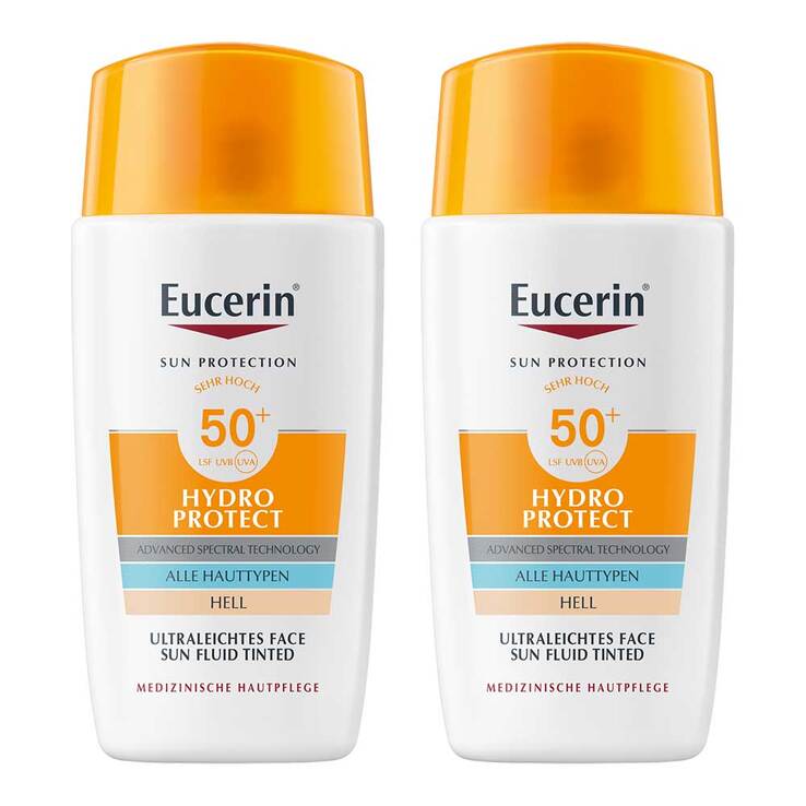 Eucerin Sun Fluid Hydro Protect Face hell LSF 50 +, 2x50 ml