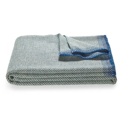 Lammwolldecke Una, Blau-Grau
