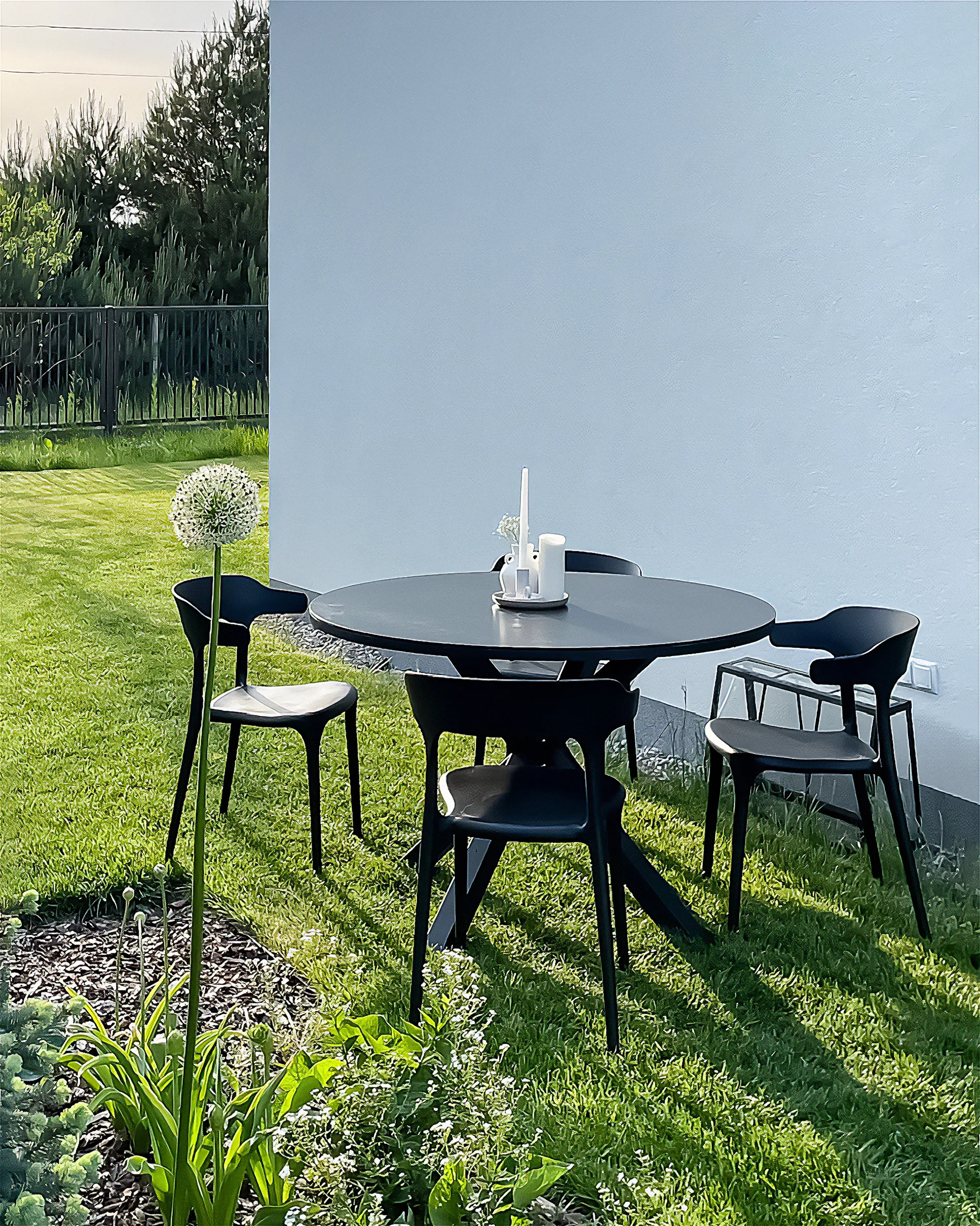 Set van 4 tuinstoelen GUBBIO Zwart