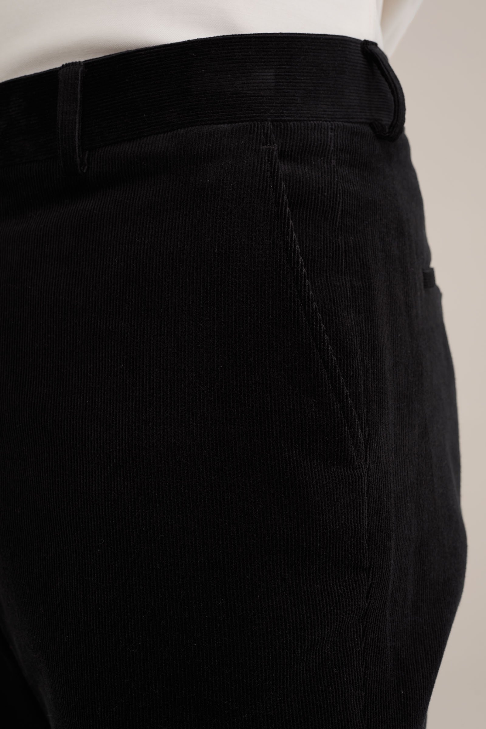 slim fit pantalon van corduroy Van Gils Zwart