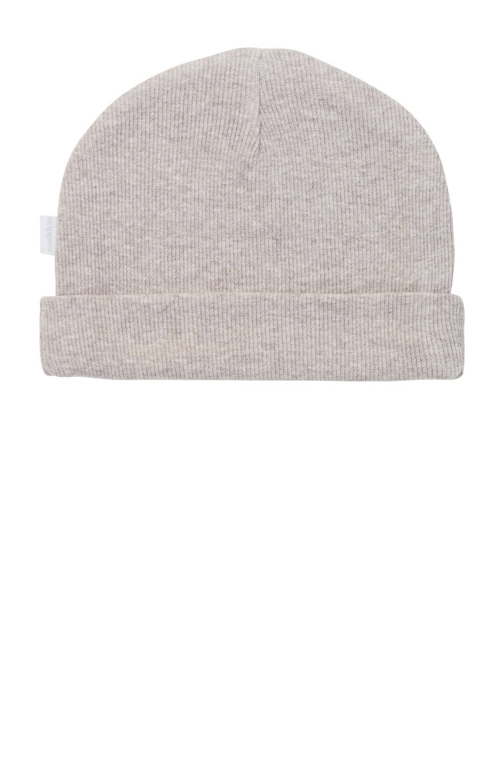 Noppies rib gebreide newborn muts Nevel taupe melange