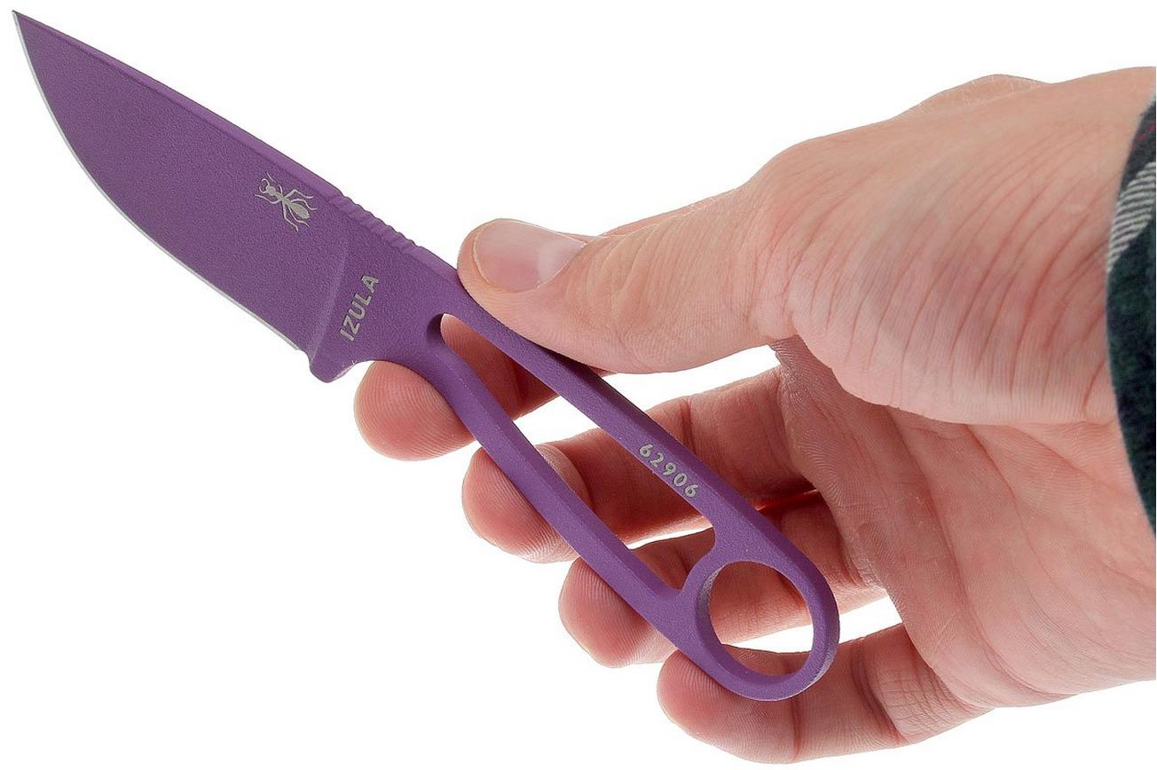 ESEE Izula Purple IZULA-PURP nekmes met witte schede   riemclip