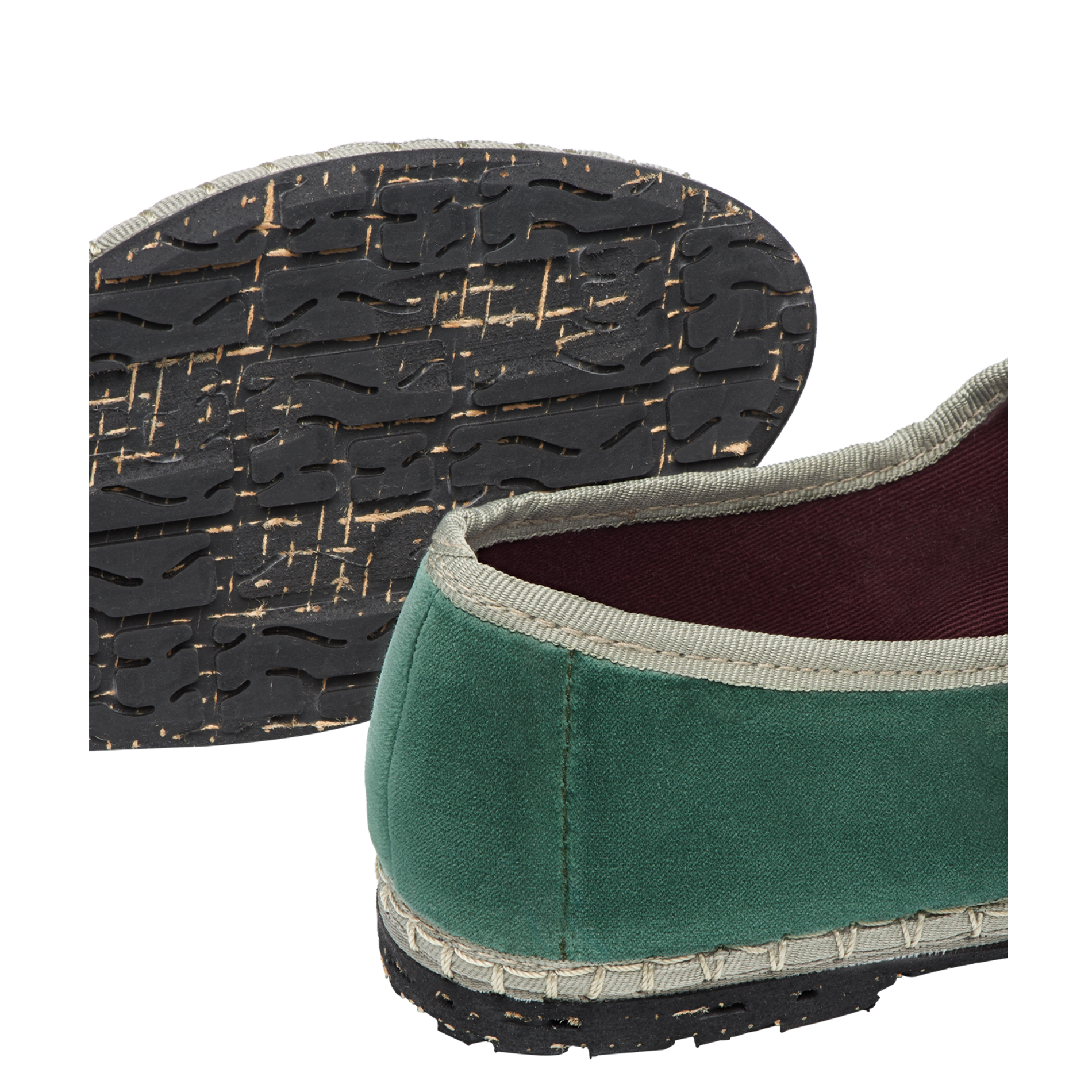 JAY - Ballerine en velours à boucle| Vert