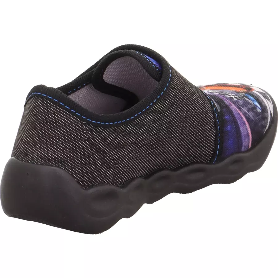 superfit Hausschuh Bubble Rennauto schwarz