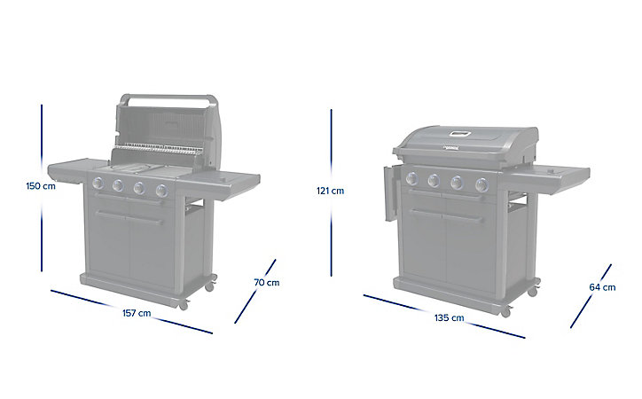Barbecue gaz Campingaz Onyx 4 S noir H.121 cm