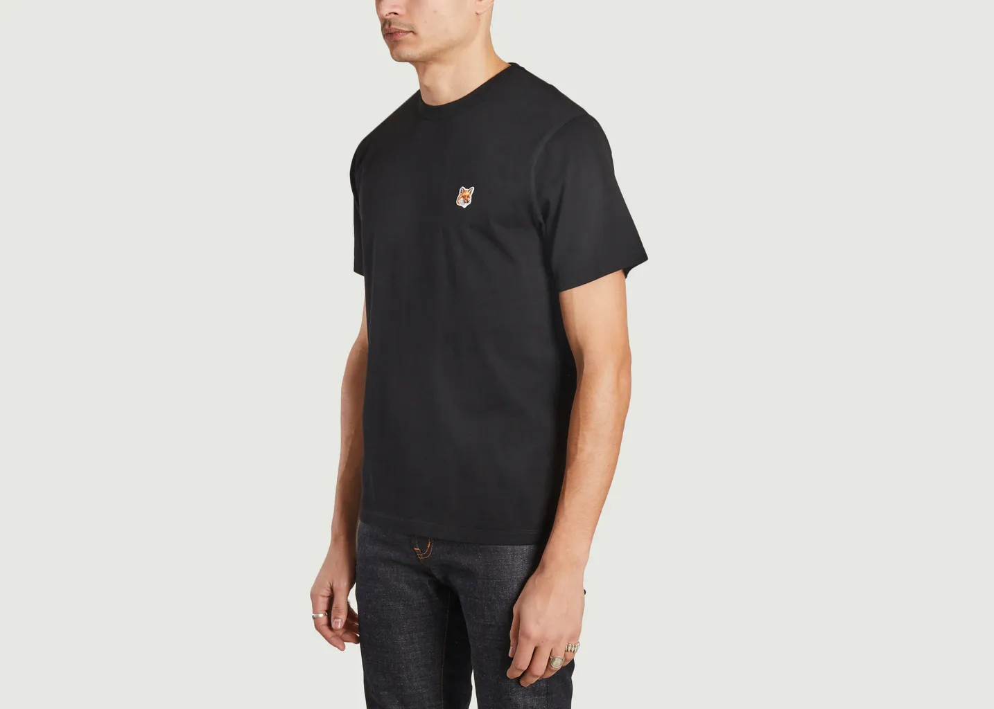T-shirt fox head patch Maison Kitsuné