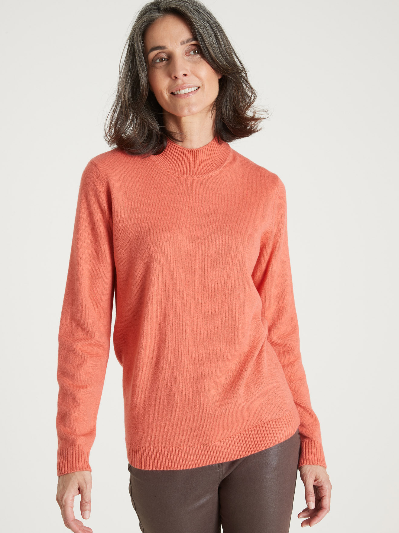 Pull col montant manches longues