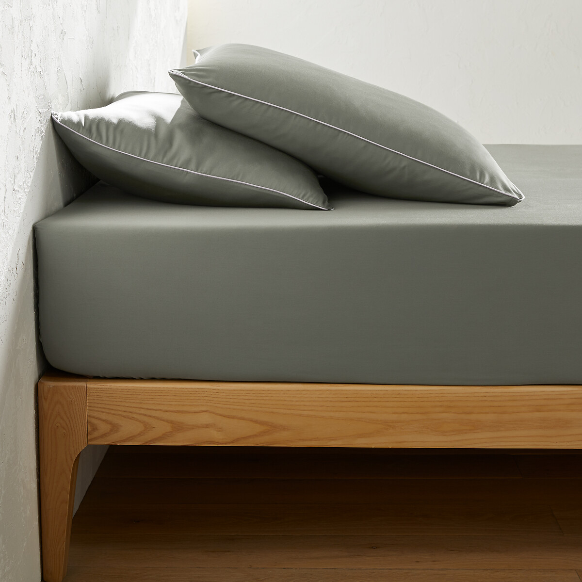 EMMA X LA REDOUTE INTERIEURS<br>Lençol de algodão sat, borda 30 cm, Bérénice