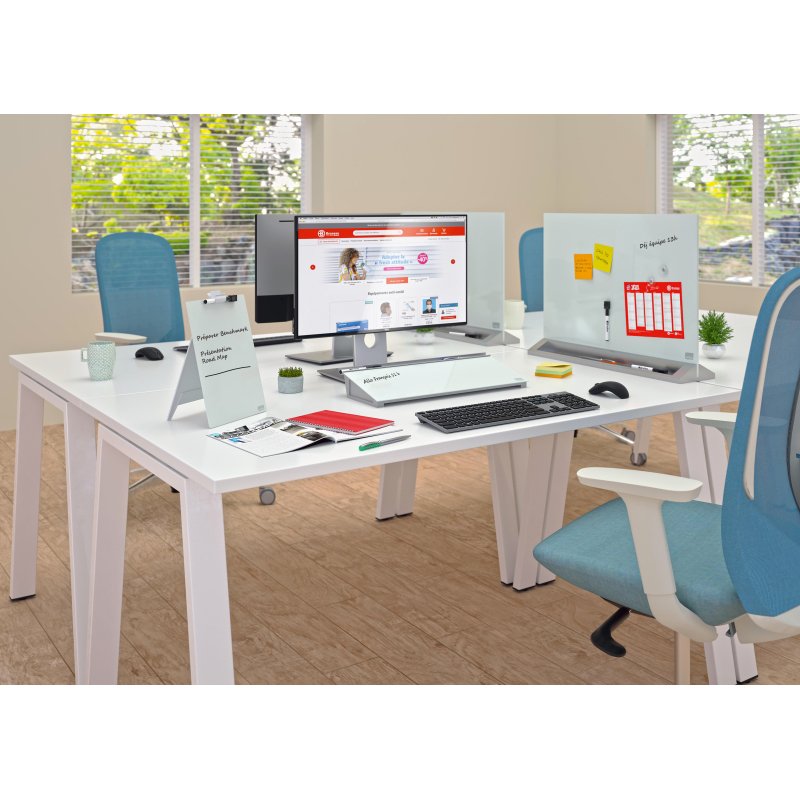 Séparateur de bureau en verre magnétique H44,5 x L 58,5 cm Nobo