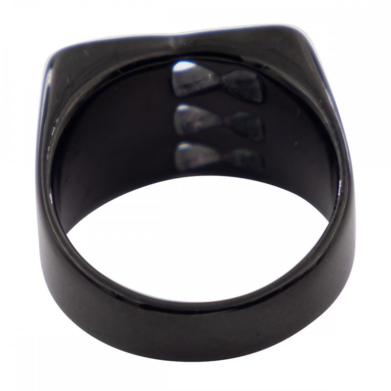 Chevalière Homme Acier Noir GRIFFONA