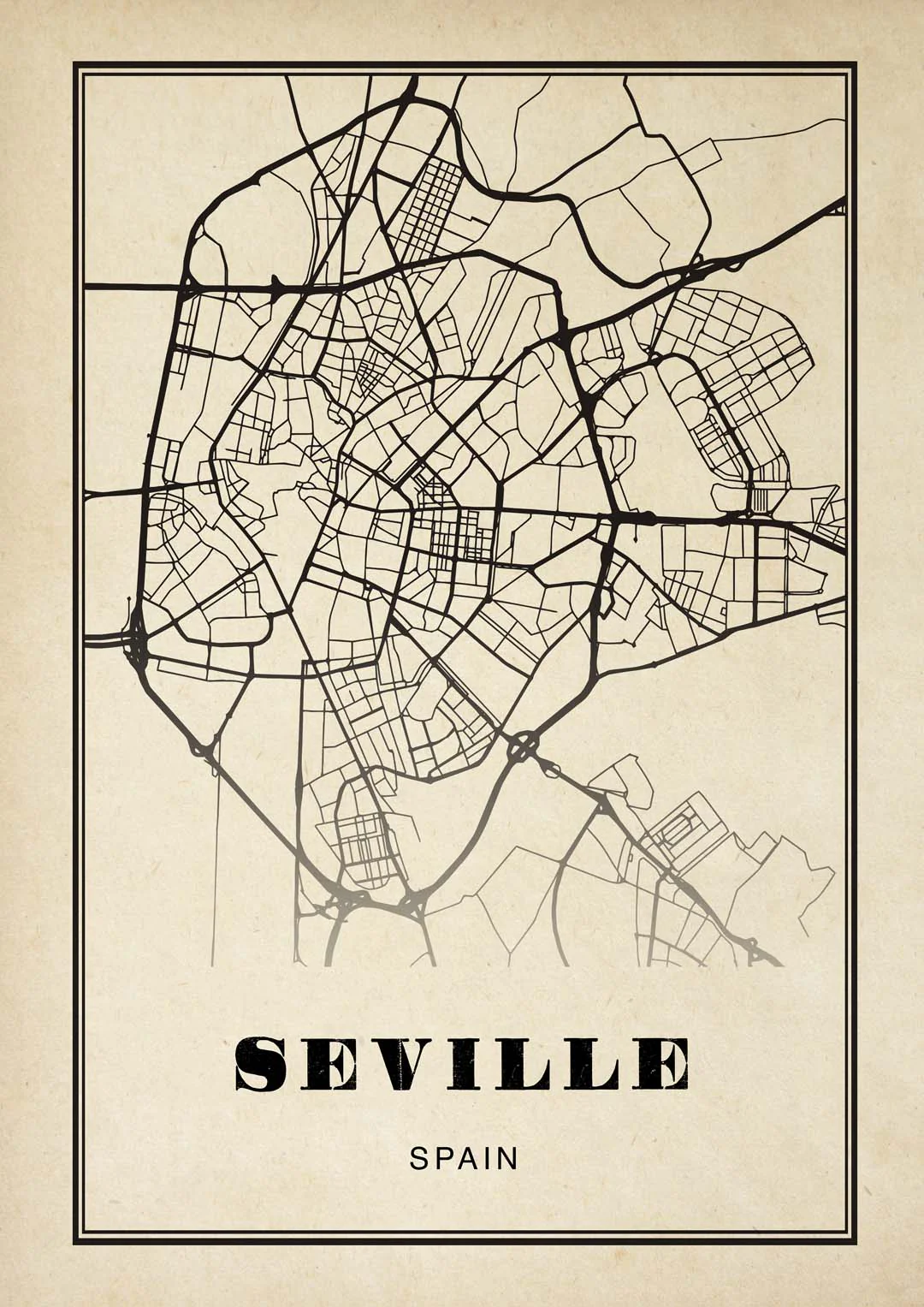 Sevilla Stadt Sepia