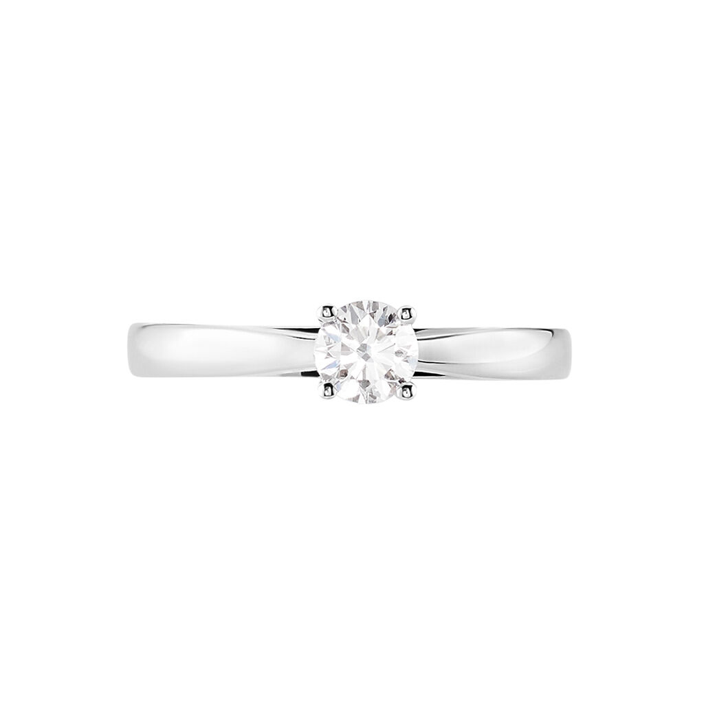 Bague Solitaire Iris Or Blanc Diamant