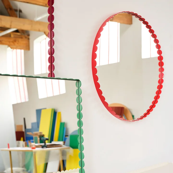 HAY - Arcs Spiegel, rund, rot