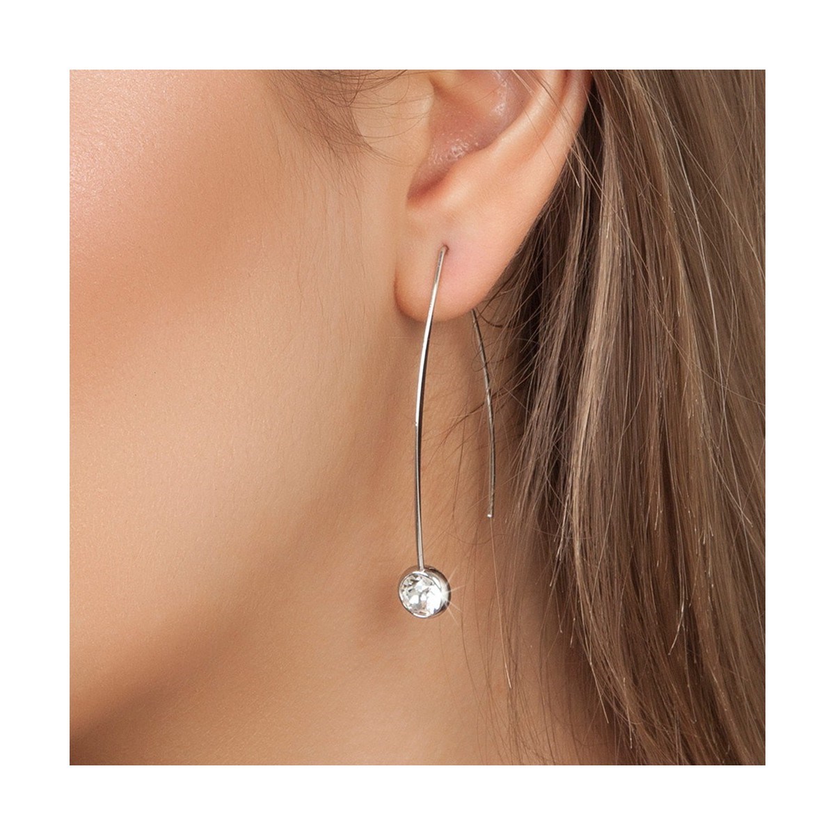 Boucles d'oreilles point de lumière SC Crystal ornées de Cristaux scintillants