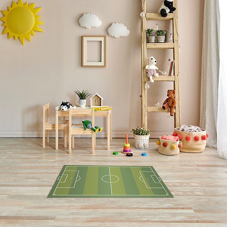 Tapis vinyle motif terrain de football coloris vert L.83x l.49,5 cm x ep. 2 mm
