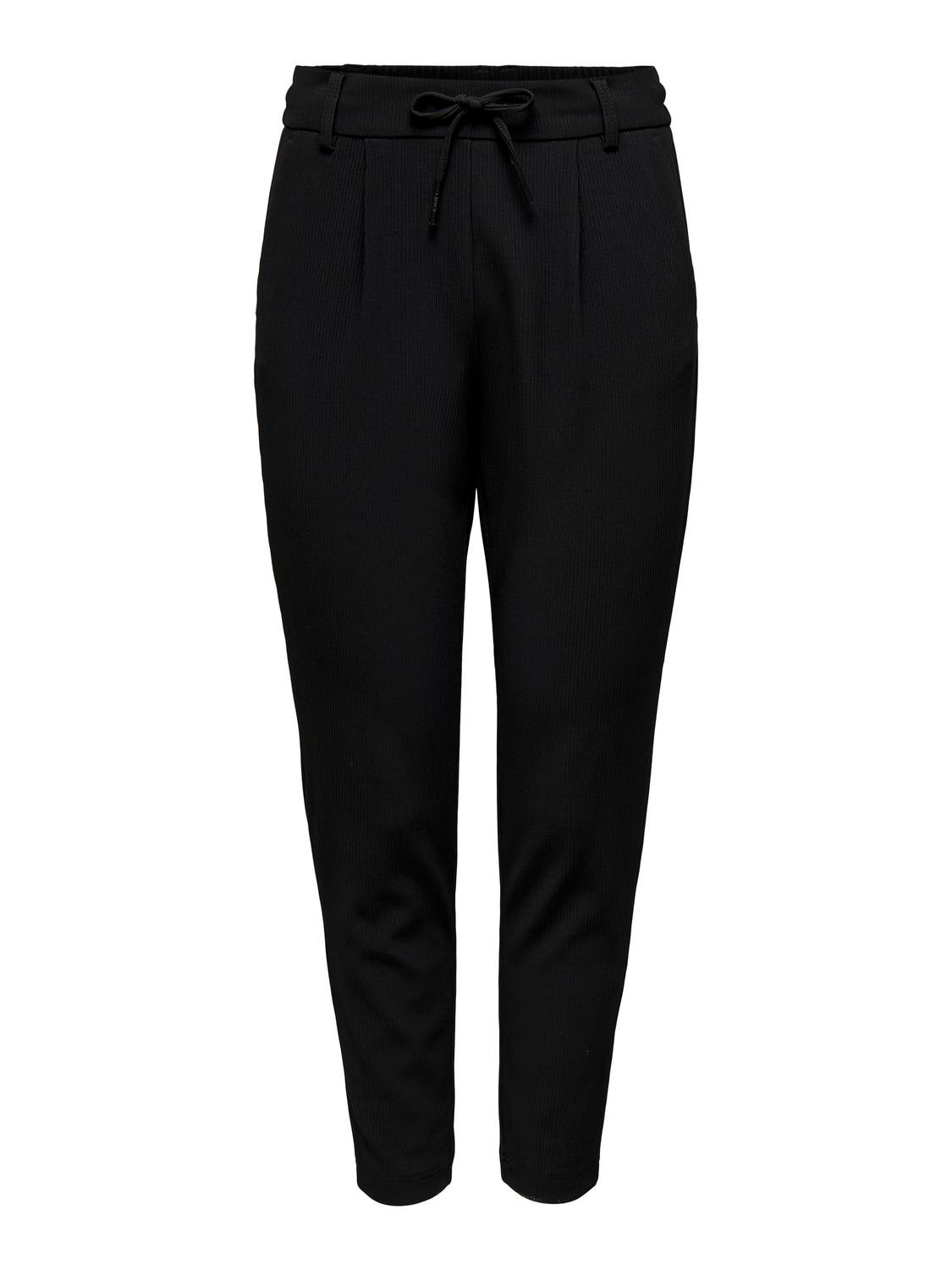 ONLPOPTRASH-SALLY Mittlere Taille Normal geschnitten Gestrickte Hose Black