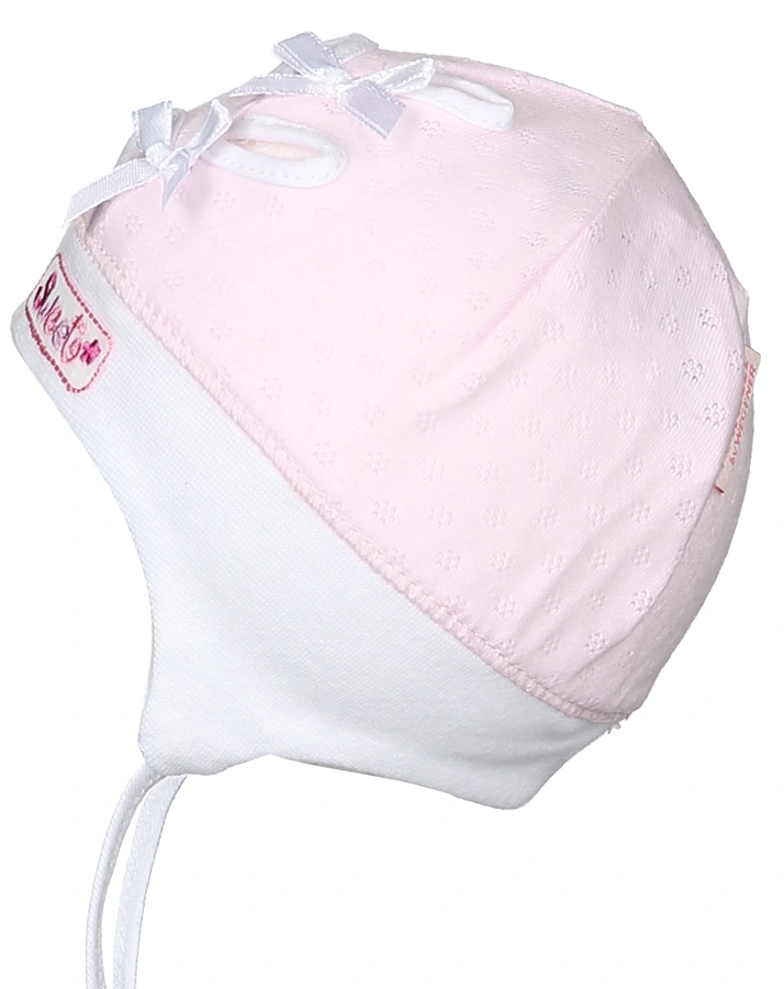 Baby-Bindemütze SWEET mit Schleifchen in rosa