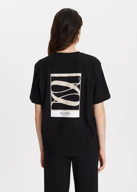 T-shirt met backprint zwart (ZWART)