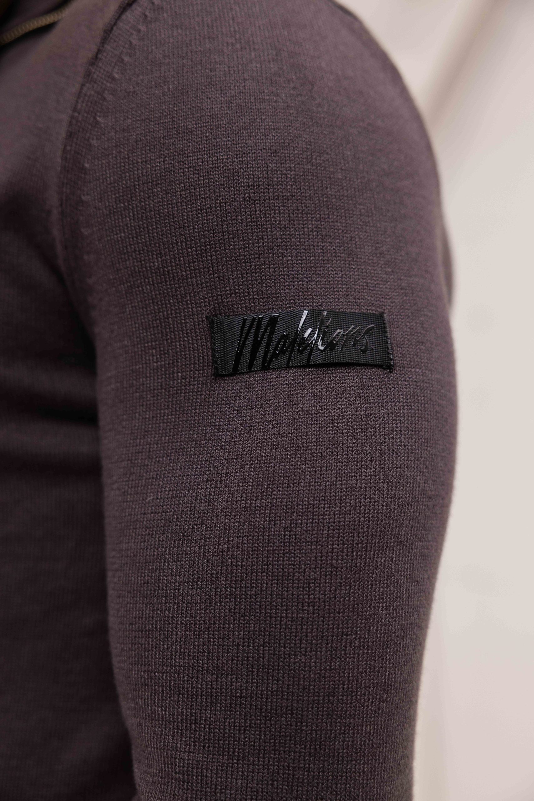 Malelions Knitted Quarter Zip Sweater Heren Bruin
