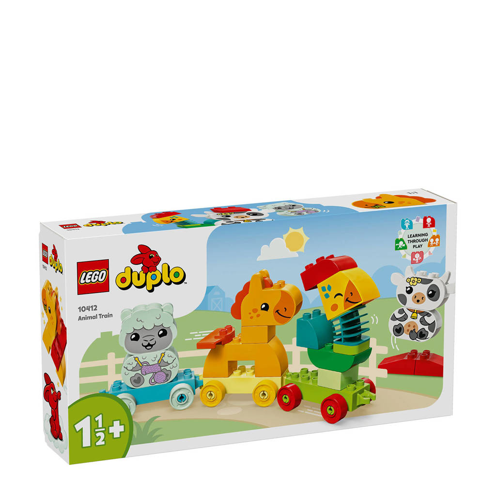 Leuke kleurrijke lego treinMijn eerste dierentrein Educatief Peuterspeelgoed op Wielen 10412