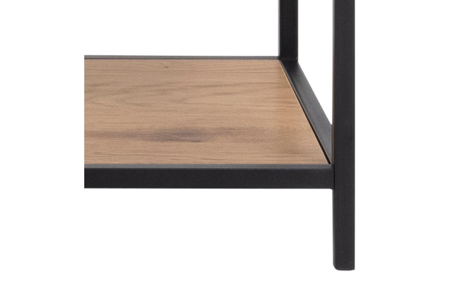 Regal Seaford 135 x 35 x 185 cm, Eiche/Schwarz<br>Bücherregal