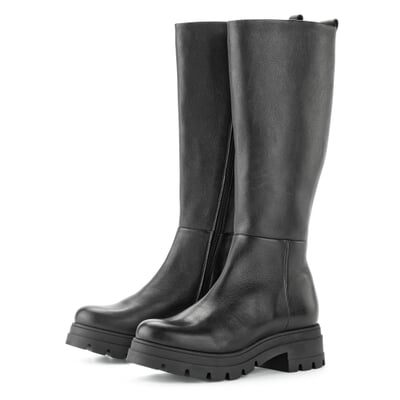 Damen-Lederstiefel, Schwarz