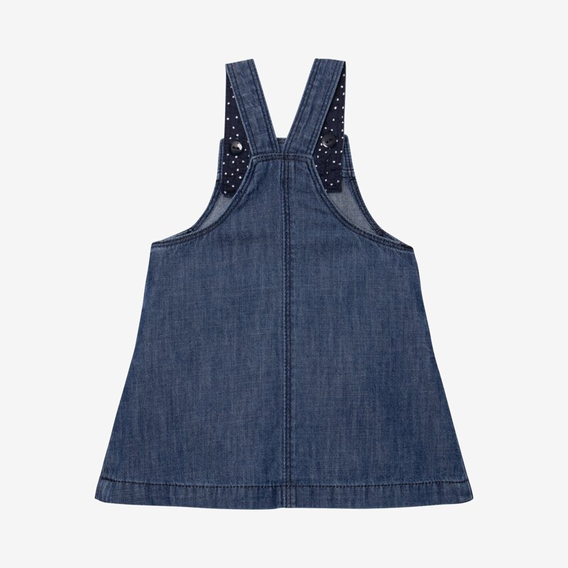 Robe-salopette bébé fille jean brodé bleue Catimini Bleu