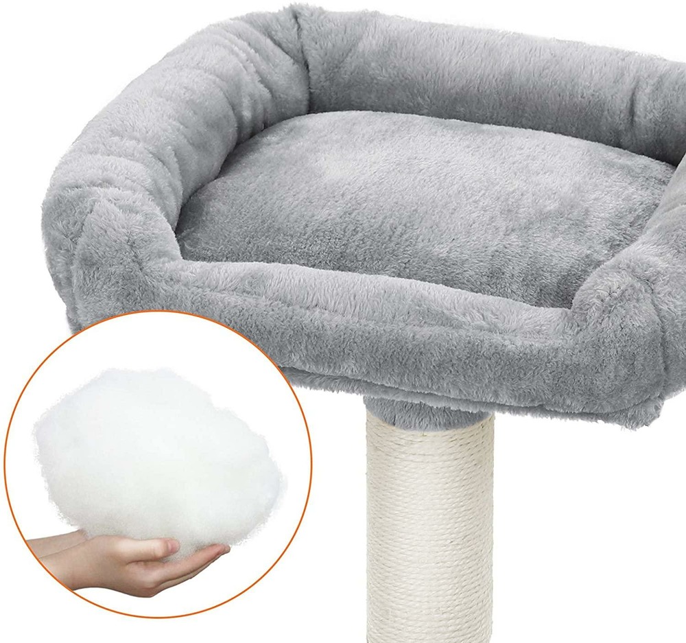 Arbre à chat stable avec niche 143 cm gris clair