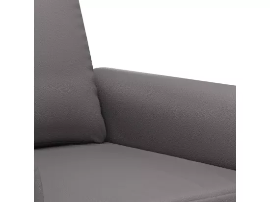 Ensemble de canapés 3 pcs avec coussins Gris Similicuir
