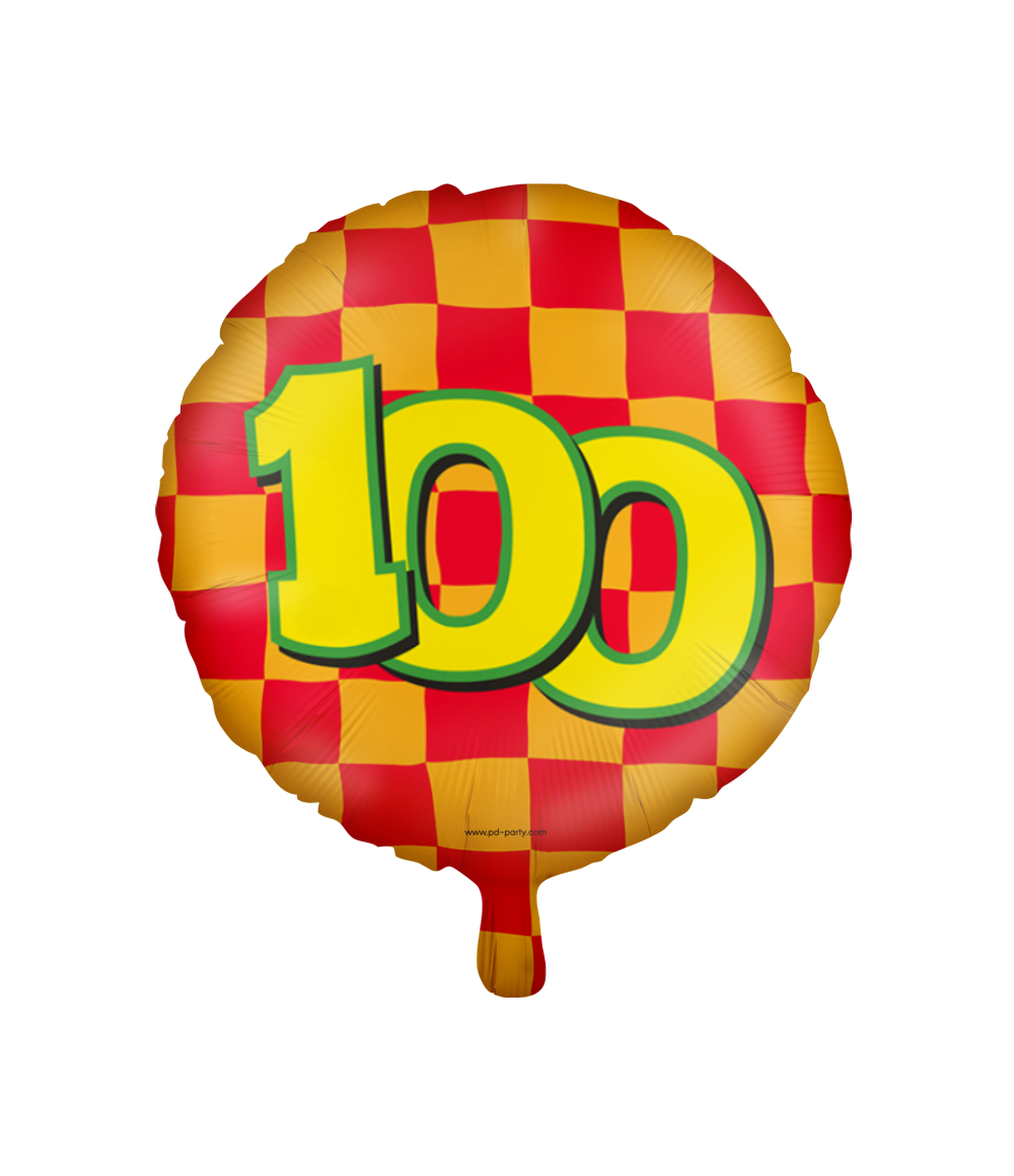 Helium Ballon 100 Jaar Gekleurd Leeg 46cm