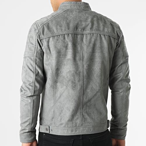 Veste Biker Suédine Rocky Gris