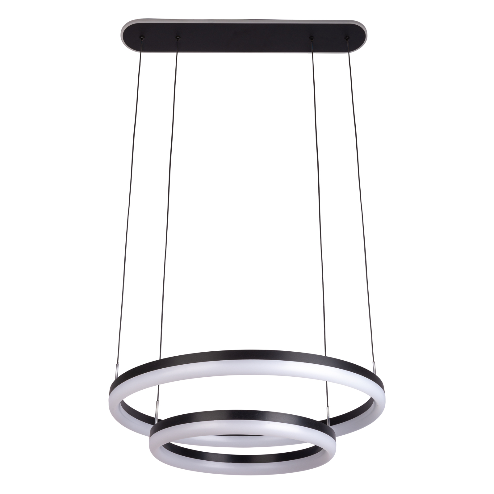 LED-Pendelleuchte CIRCULO - schwarz-weiß - mit Fernbedienung