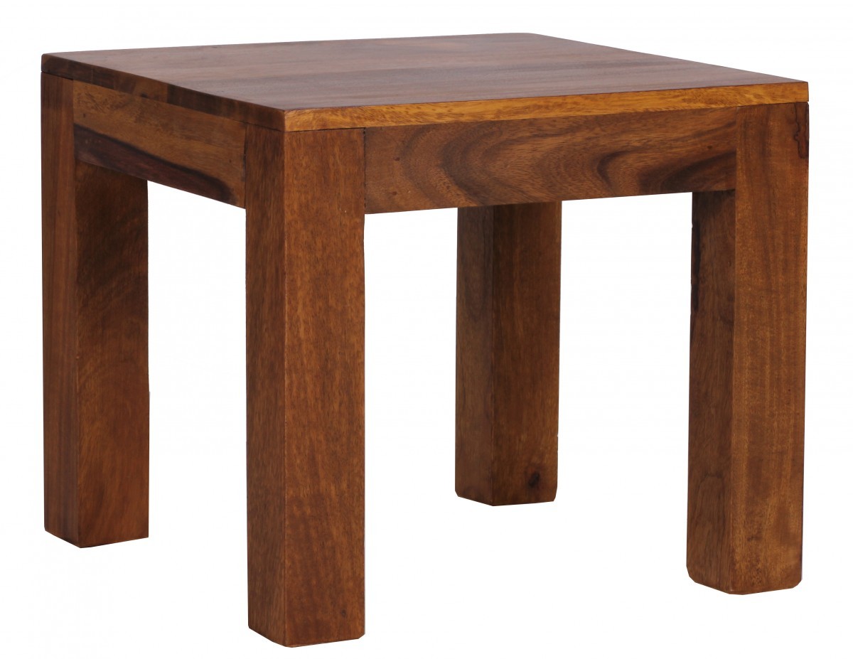 Couchtisch - braun gebeizt - Sheesham massiv - 45x45 cm