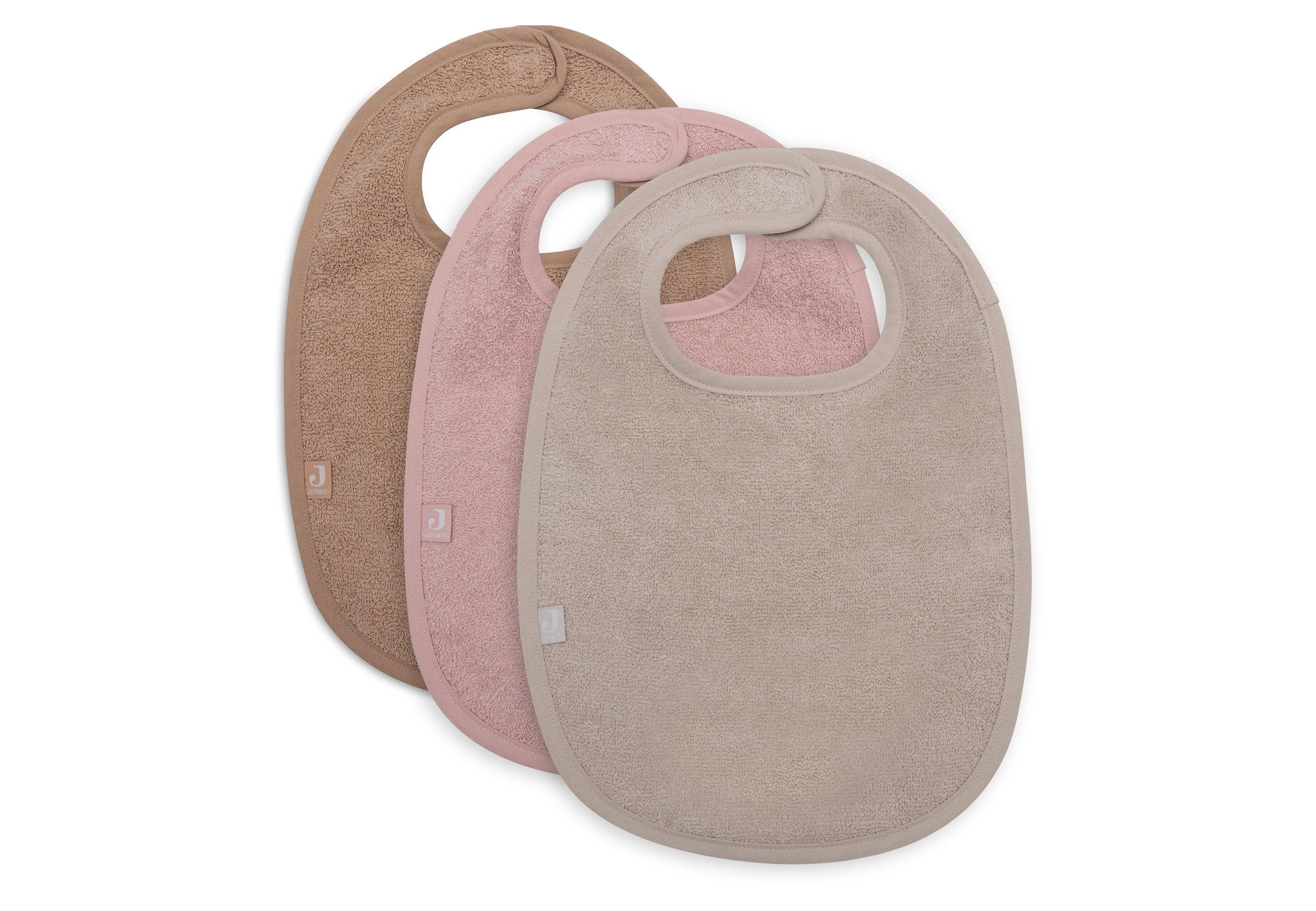 Jollein badstof slab - set van 3 - Wild Rose/Nougat/Biscuit
