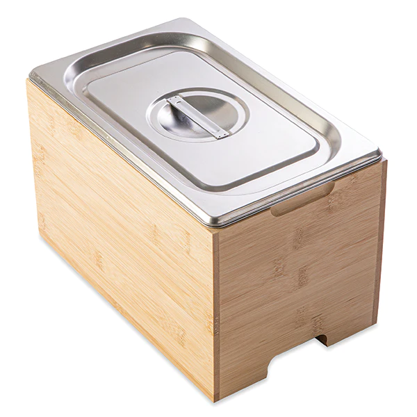 Bac à compost inox et support bambou Mathon