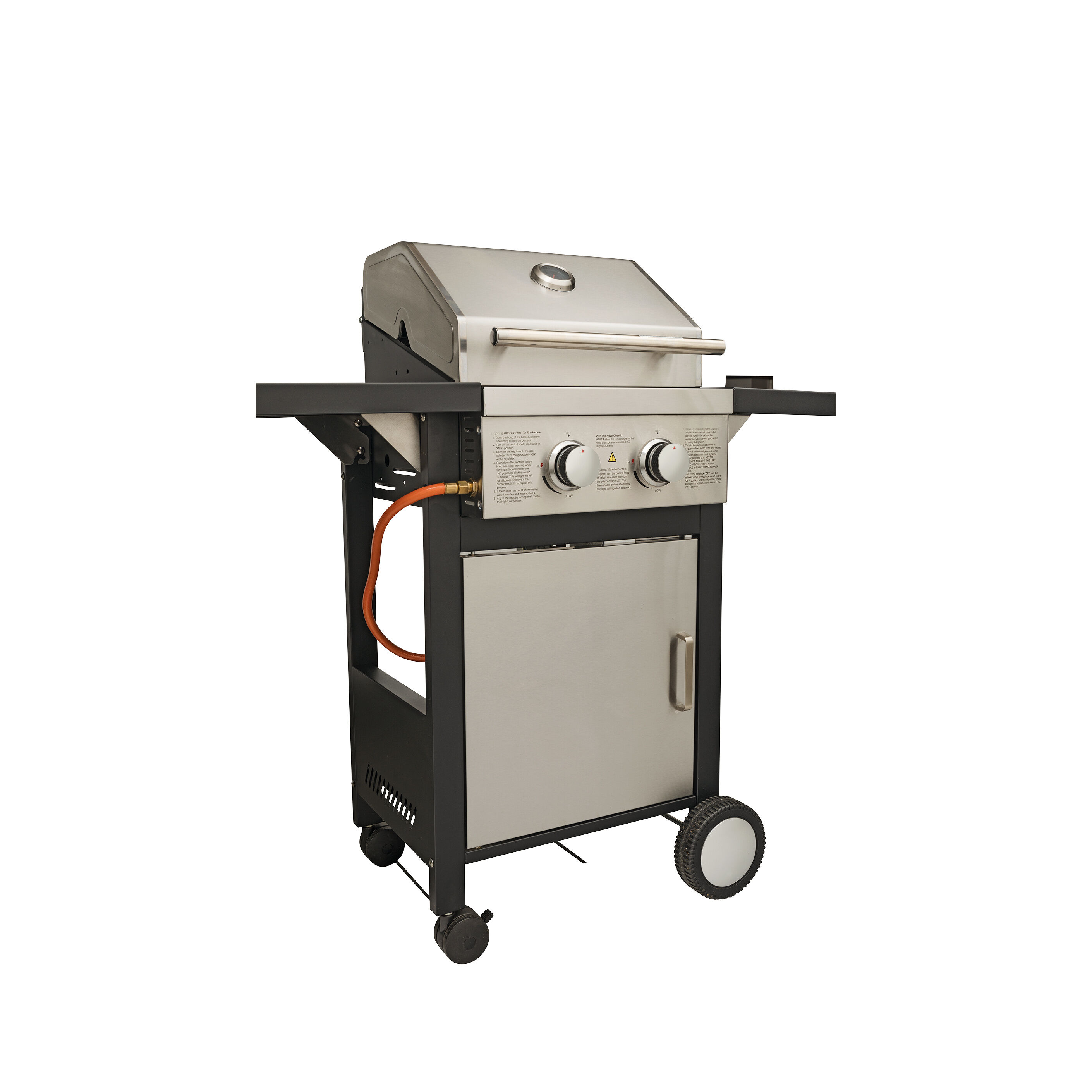 Edelstahl Gasgrill mit 2 Brennern