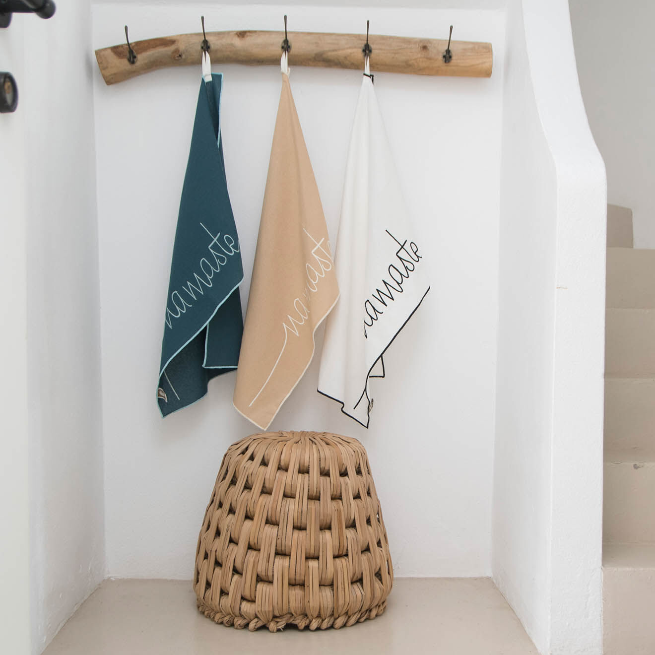 Febronie 2 Torchons en Coton Namaste sable - 50x75 cm
