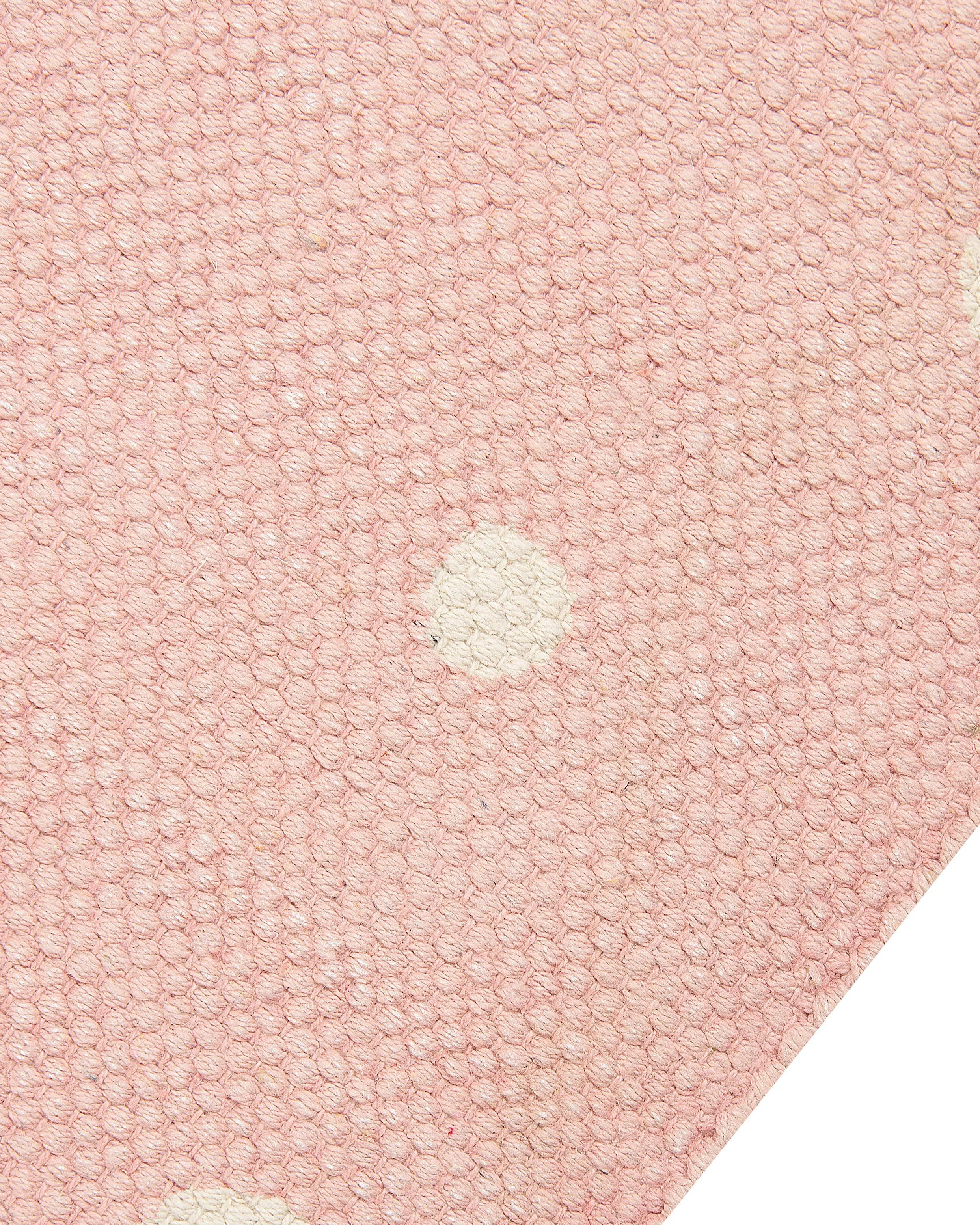 Kindervloerkleed PENGKOL Roze 80 x 150 cm Katoen