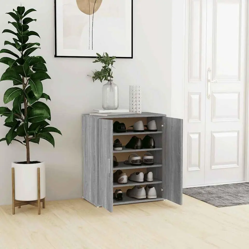 vidaXL - Schoenenrek - Grijs - Bewerkt hout - 60 x 35 x 70 cm