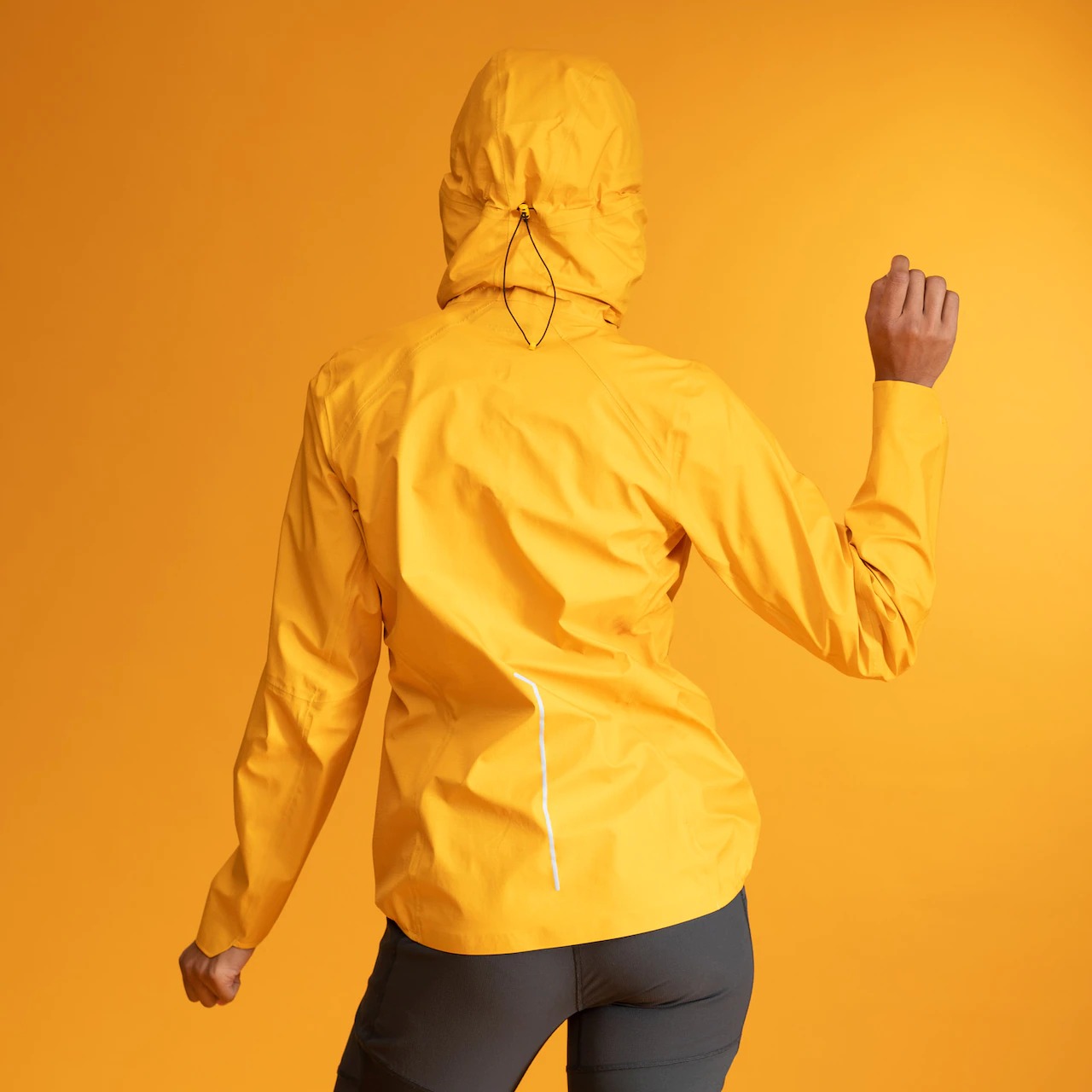 Y LightLine Air 3L Shell Jacket Dame Mango Yellow/Dark Shadow Grey